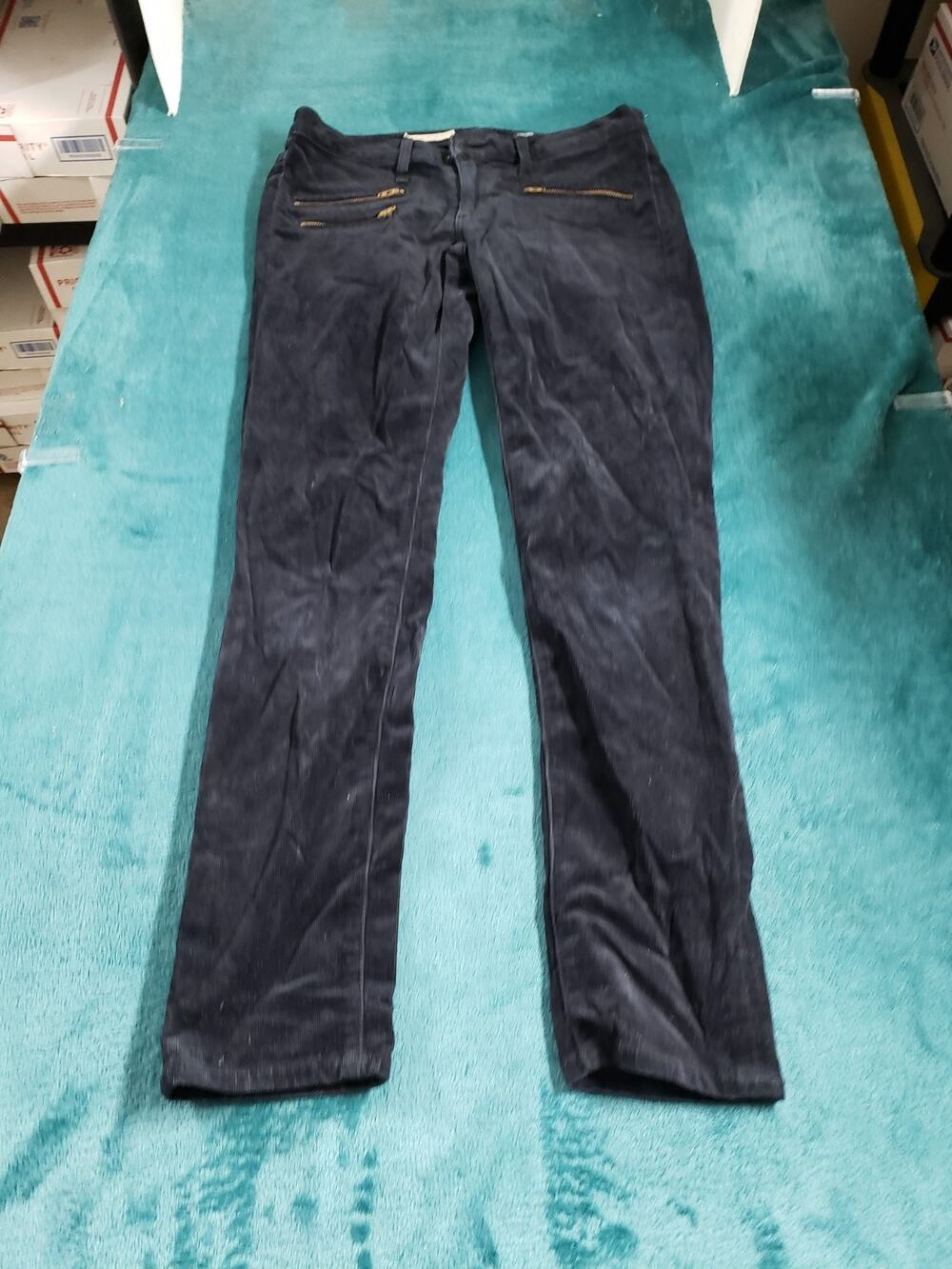 Adriano Goldschmied Jeans Size 26 Women Black Pant Corduroy Stevie Slim Straight